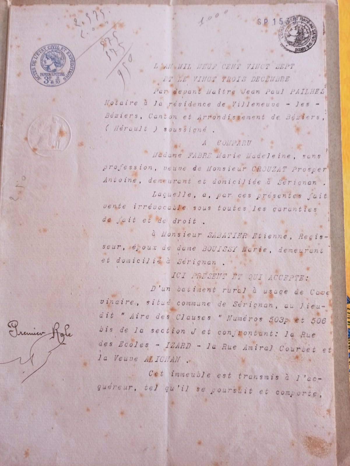 acte notarial acte notarial